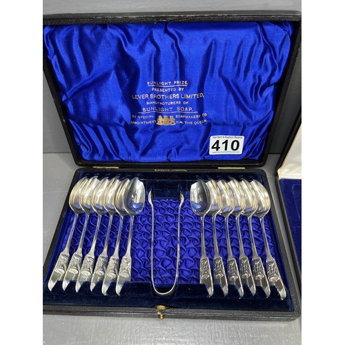 410 - Vintage Silver Plated Spoon Sets + Souvenir Spoon Set