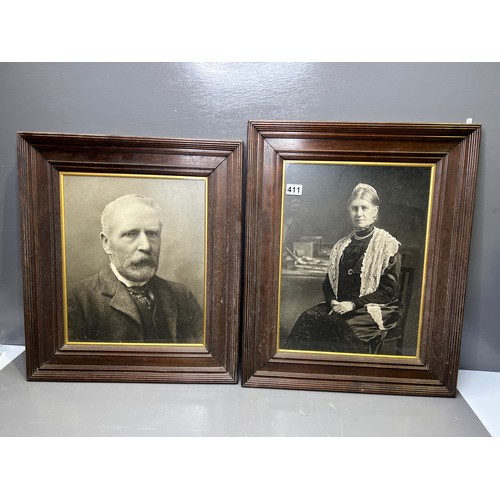 411 - Early 1900 Oak Framed Pictures