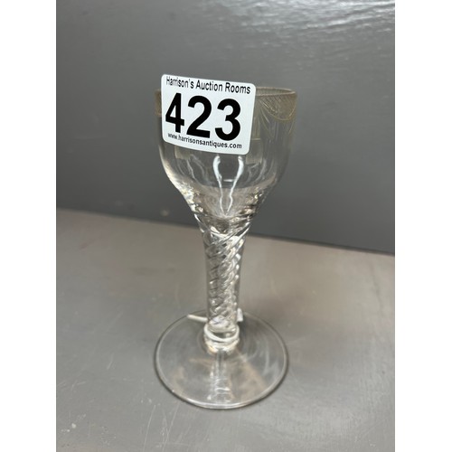 423 - 20th century twisted stem glass