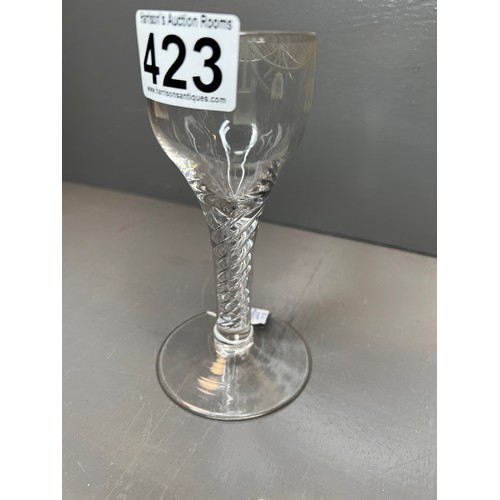 423 - 20th century twisted stem glass