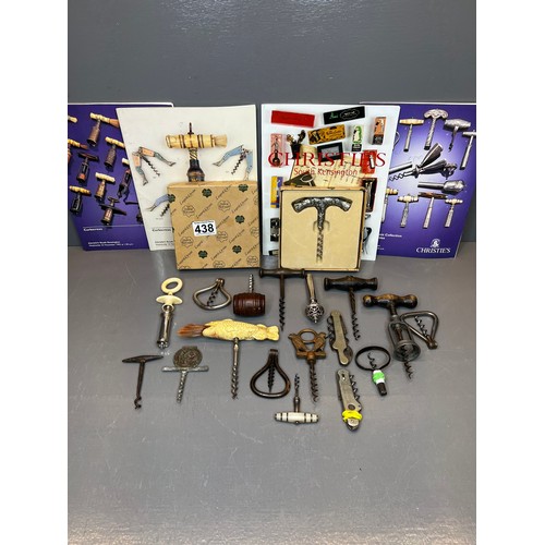 438 - Quantity of interesting cork screws + books