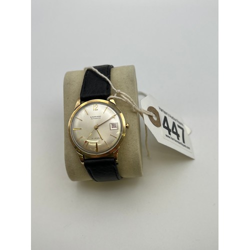 447 - Garrard 9ct gold gents watch automatic