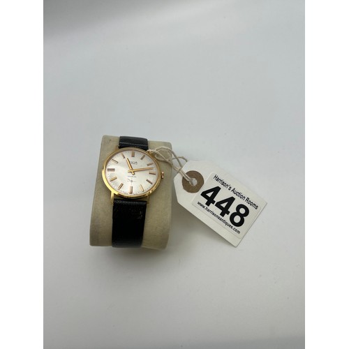 448 - 18ct Gold gents avia watch