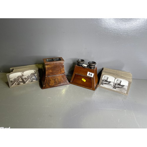 84 - 2 Antique slide viewer + slides