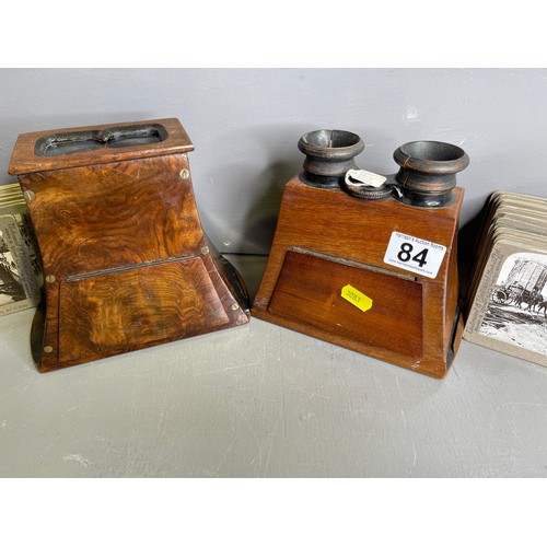 84 - 2 Antique slide viewer + slides