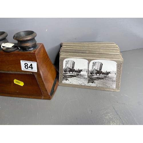 84 - 2 Antique slide viewer + slides