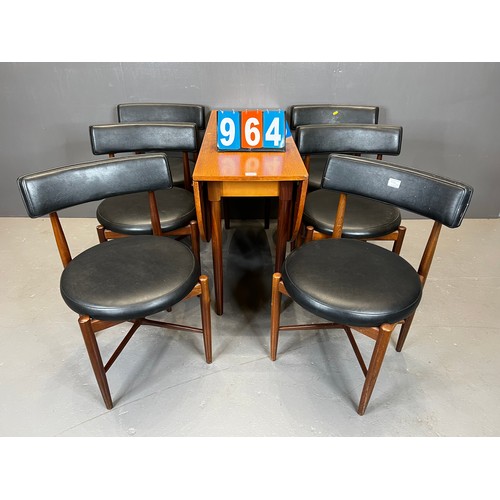 964 - 6 G-plan chairs by victor wilkins+ G-plan drop leaf table