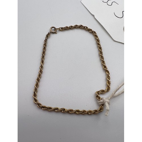 435s - 9ct Gold rope bracelet 1.2g 7