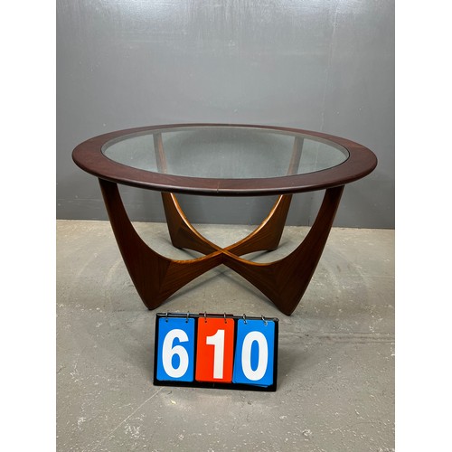 610 - G-plan round astro table teak mid century