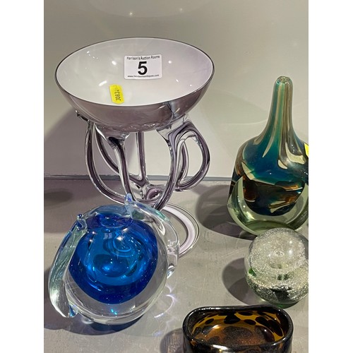 5 - Collection glass ware inc signed vase