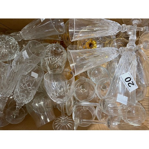 20 - Large box of champagne glasses