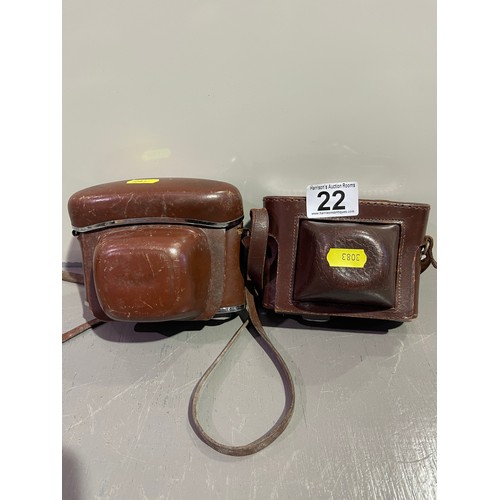 22 - 2 Vintage cameras inc cases