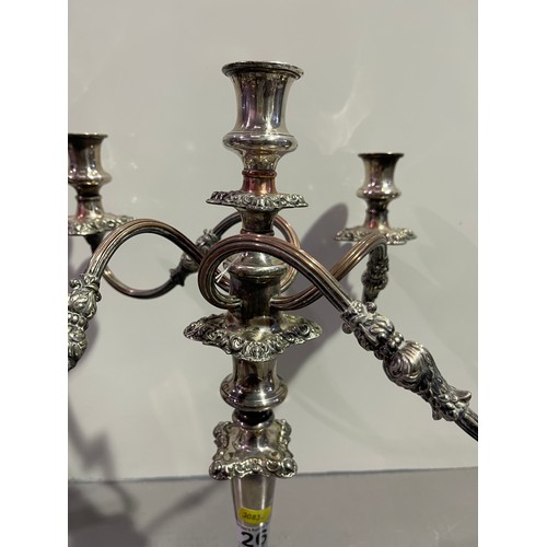 26 - Superb silver plated 4 branch candelabra (tall) 19