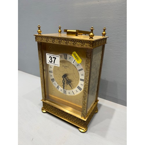 37 - Brass carriage clock battery movement