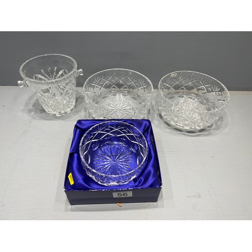 56 - 4 Pieces of cut glass ware