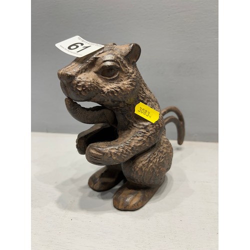 61 - Early metal squirrel nut cracker