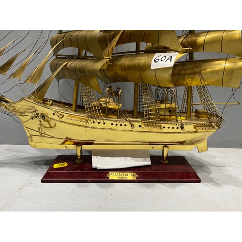 60a - Brass sailing ship (fragata libertad Argentina