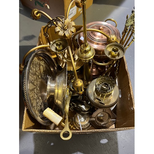 70 - Box of brass & copper ware