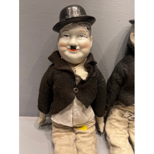 74 - Laurel & hardy vintage figures with bisque style faces