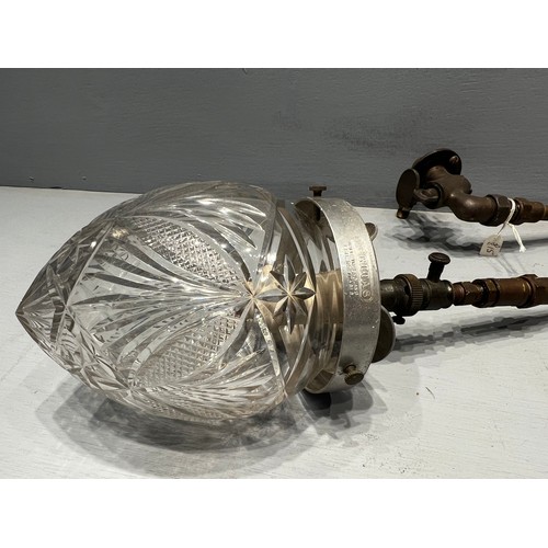 105 - Victorian gas wall light with glass shade