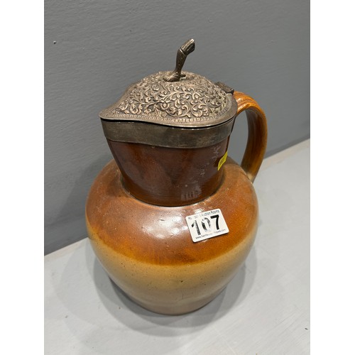 107 - Large lidded jug (salt glazed)