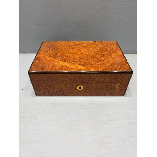 120 - Burr walnut design cigar box plus contents