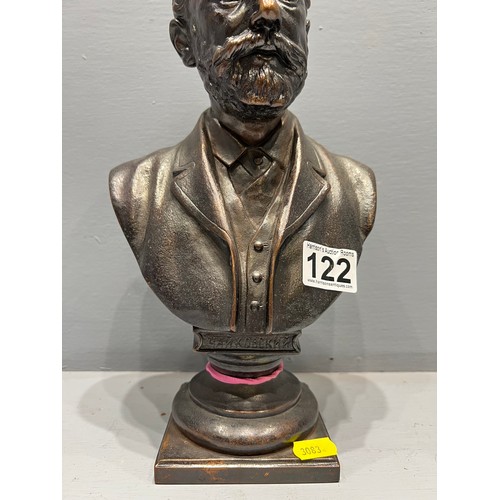 122 - Heavy mid century signed bust of gustave faberge (with foundry stamp