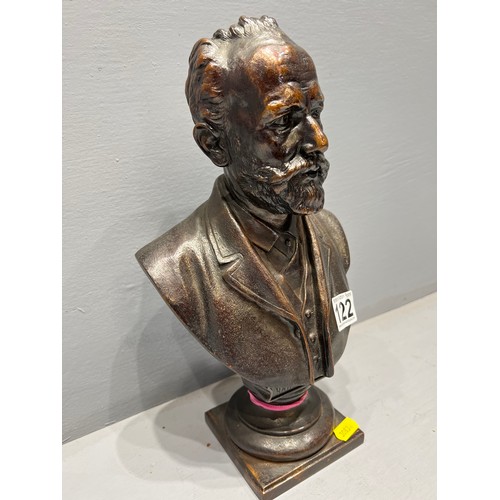 122 - Heavy mid century signed bust of gustave faberge (with foundry stamp