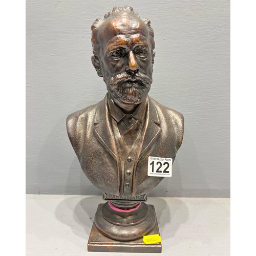 122 - Heavy mid century signed bust of gustave faberge (with foundry stamp