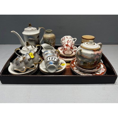 127 - Japanese tea set + other items