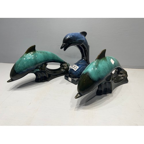 132 - 3 Dolphin ornaments