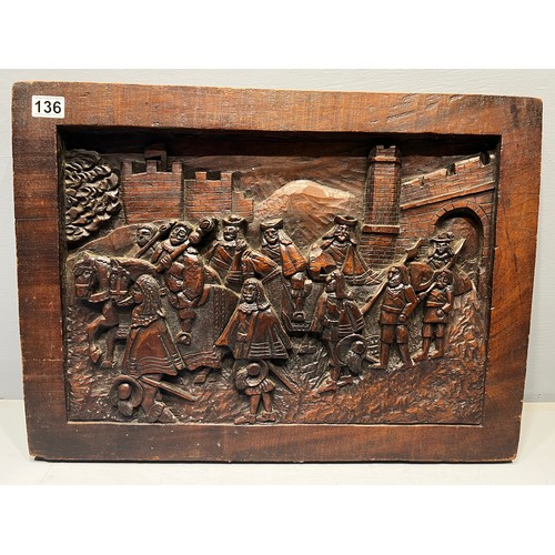 136 - Large carved panel (please read letter on back)