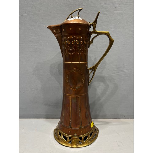 147 - Superb art nouveau copper pitcher (impressed to base)