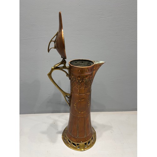 147 - Superb art nouveau copper pitcher (impressed to base)