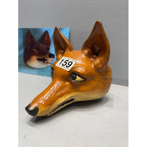 159 - Early 20th century heavy cast iron fox's head