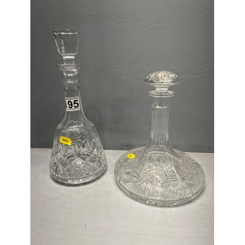 195 - 2 Glass decanters