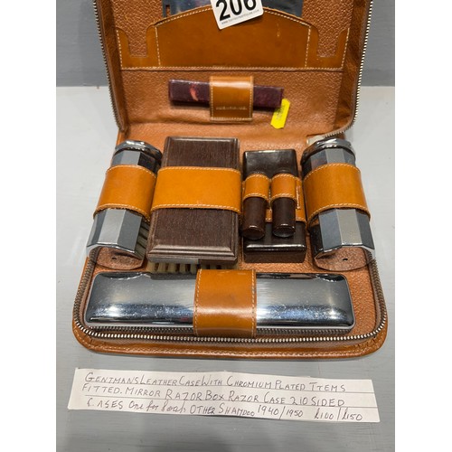 206 - Gentleman's traveling case fully fitted