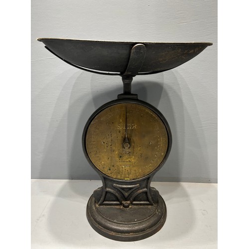 210a - Large set of salter scales with brass face