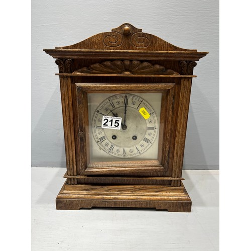 215 - Edwardian oak bracket clock A/F