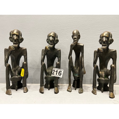 216 - 4 Bronze tribal figure