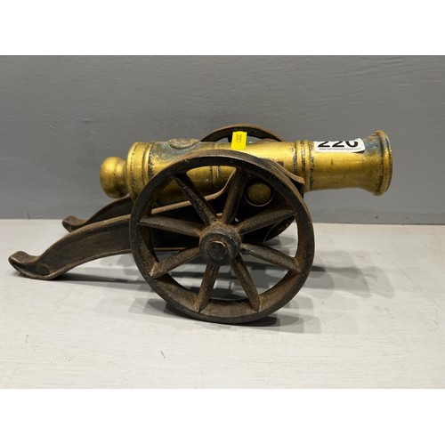 220 - Vintage brass cannon