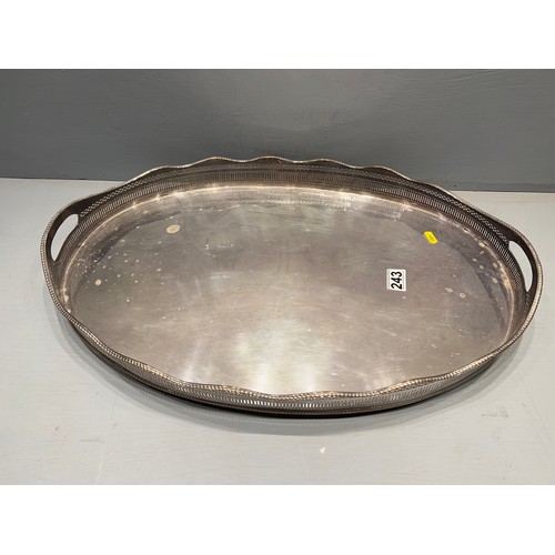 243 - Large oval silver plate tray