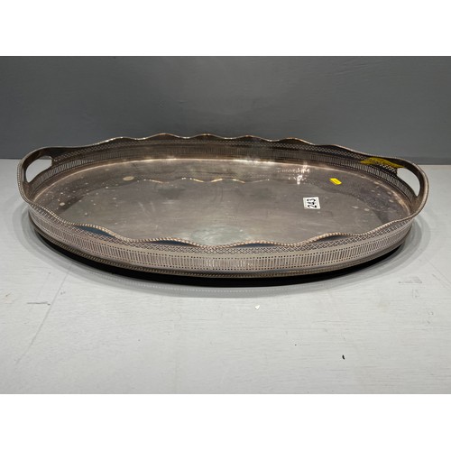 243 - Large oval silver plate tray