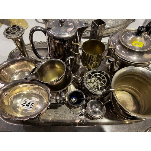 245 - Quantity silver plated ware