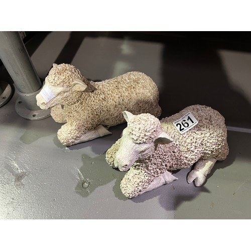 261 - Pair of display sheep