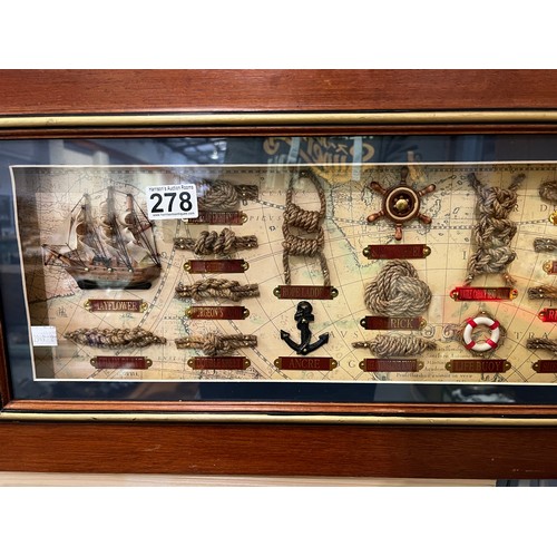 278 - Ships rope knots display case