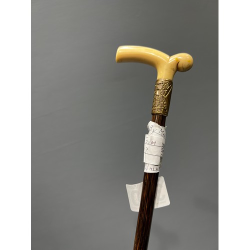 300 - Victorian walking stick bone top