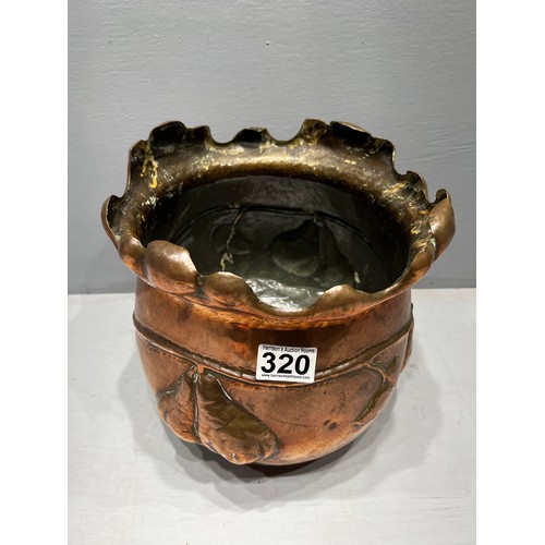 320 - Art nouveau copper planter