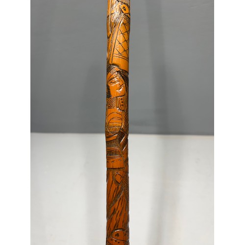 334 - Japanese carved walking stick