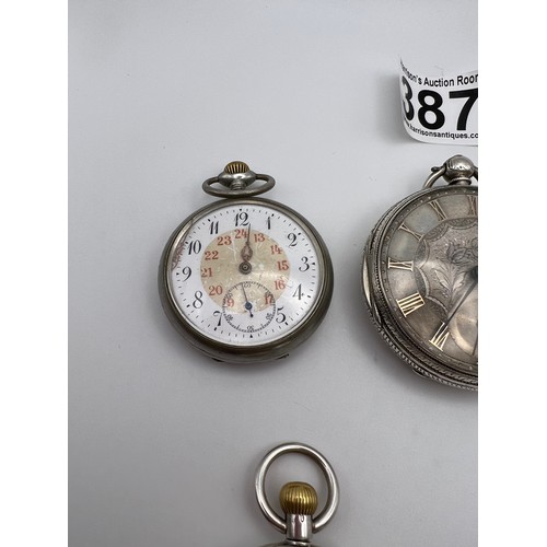 387 - 5 Pocket watches silver